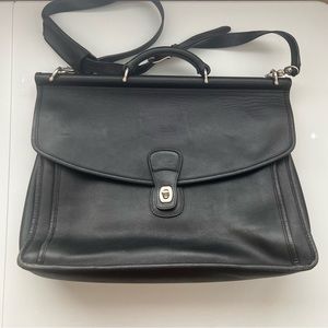 Vintage 1990s COACH Beekman Black Leather Briefcase 5266